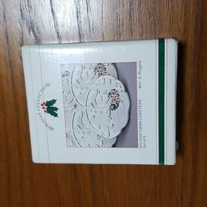 Wm. A. Roger's Holiday Swan Coasters Set of 6